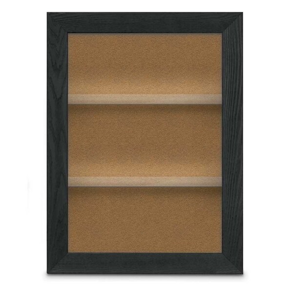 Outdoor Enclosed Combo Board, 42"x32", Black Frame/Burgundy & Cork